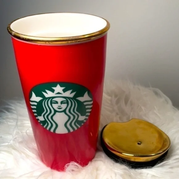 STARBUCKS | Starbucks Red Holiday Christmas Tumbler Ceramic Travel Mug ☕️ - Picture 5 of 5